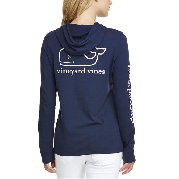 Vineyard Vines Navy Hoodie Whale Tee Short - Picture 1 of 4